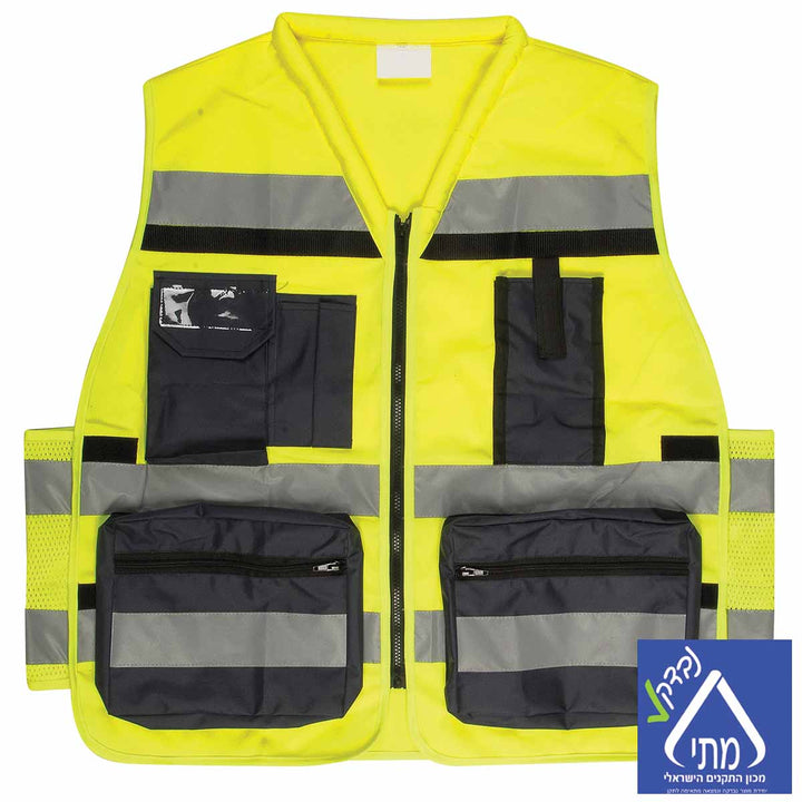 אפוד עבודה צהוב זוהר