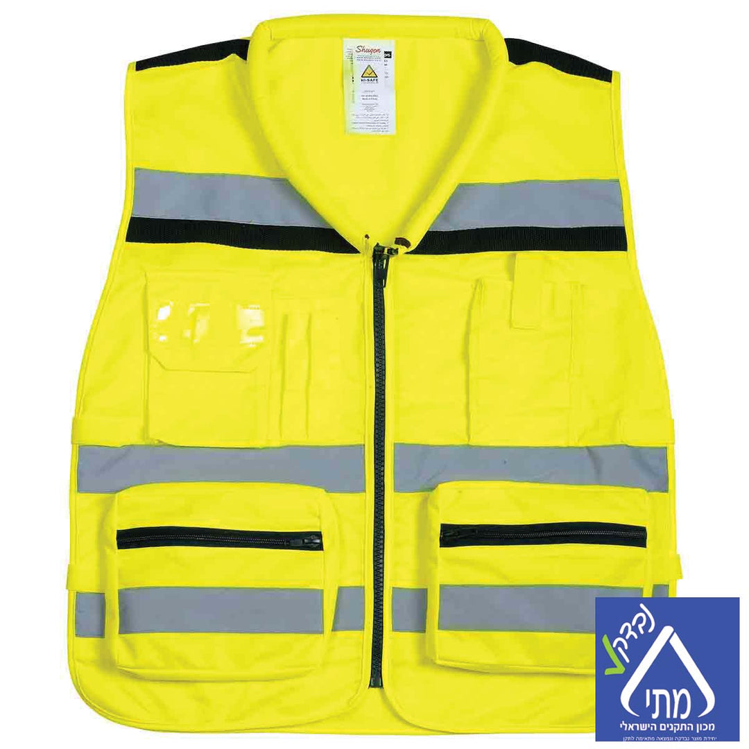 אפוד עבודה צהוב זוהר
